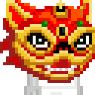 Lion Dancer Mask - Golden